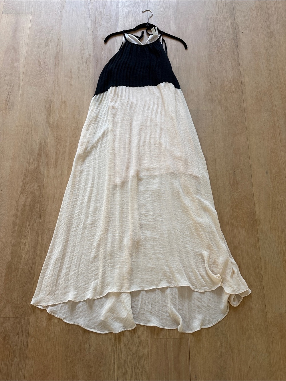 Line & Dot Black and Cream Maxi Dress